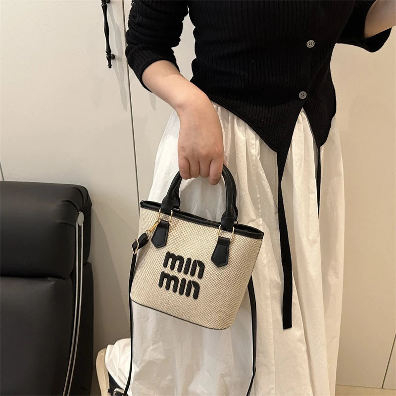 Woven Texture Crossbody Bag - Niche Design Shoulder Handbag