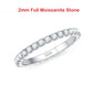 Full Eternity Moissanite Band - 925 Sterling Silver & 18K White Gold, 2/3/4/5mm, D Color VVS1