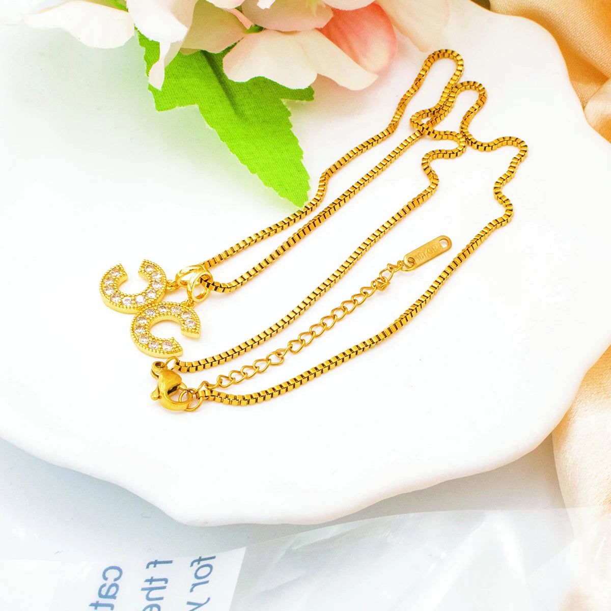 Gold Letter C Pendant Necklace for Women | Stainless Steel
