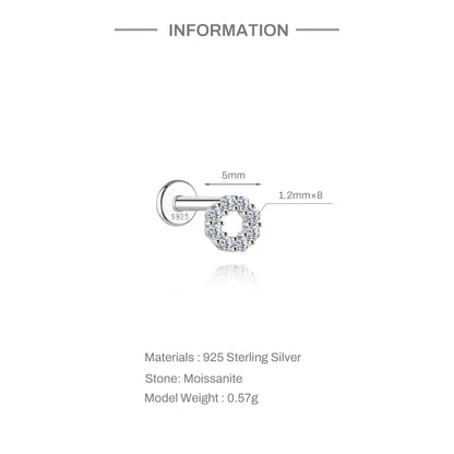 Moissanite Stud Earrings - 925 Sterling Silver, 0.03-1.2ct, D Color, GDTC Certified