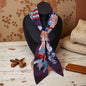Silk Scarf Ribbon Hair Tie for Women Long Printed Accessory Bag Handle Decoration Neck Wrap Stylish Headband Multiuse
