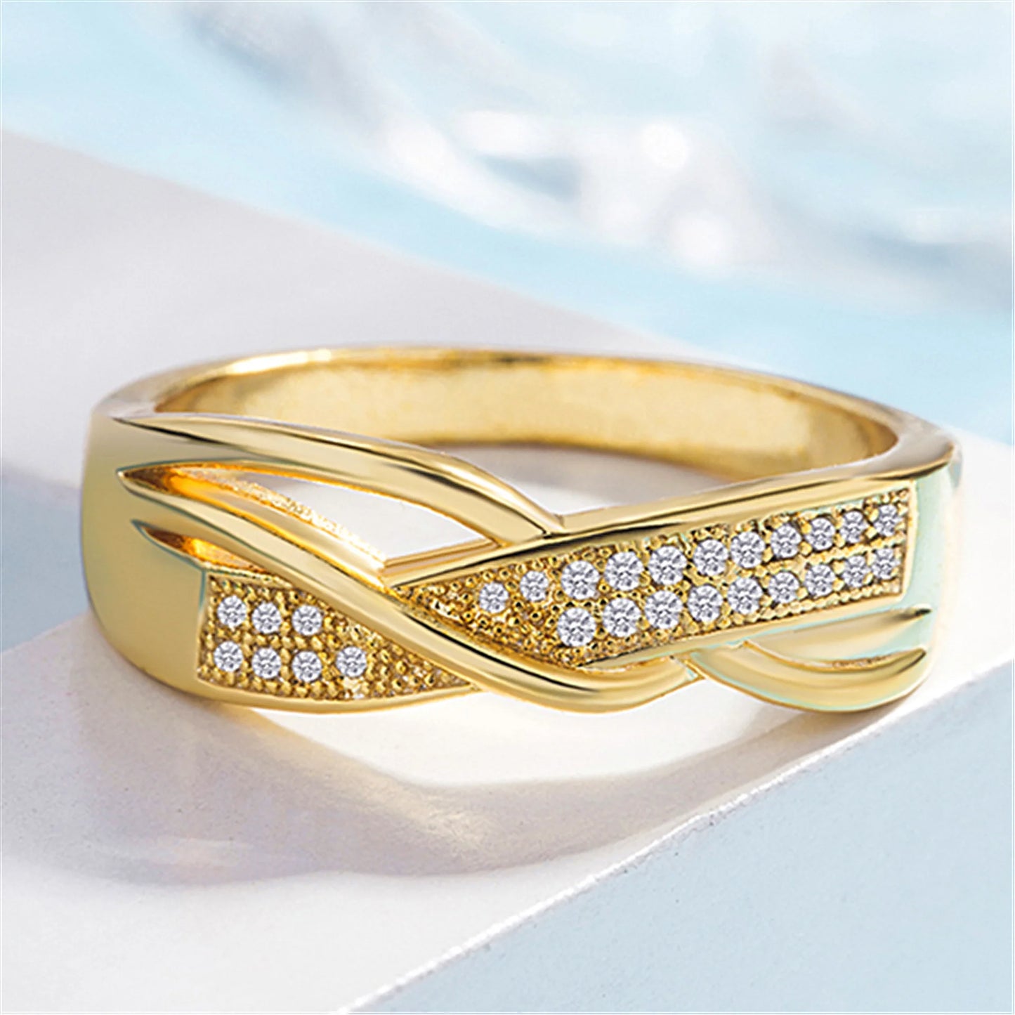 925 Sterling Silver Ribbon Ring | Elegant Cocktail Ring for Women