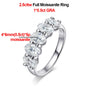 2.5ct Moissanite 5-Stone Ring - 925 Silver & 18K White Gold Plated, GRA Certified
