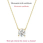 Moissanite Pendant Necklace - 925 Sterling Silver & 18K Rose Gold, 1ct to 5ct, D Color VVS1