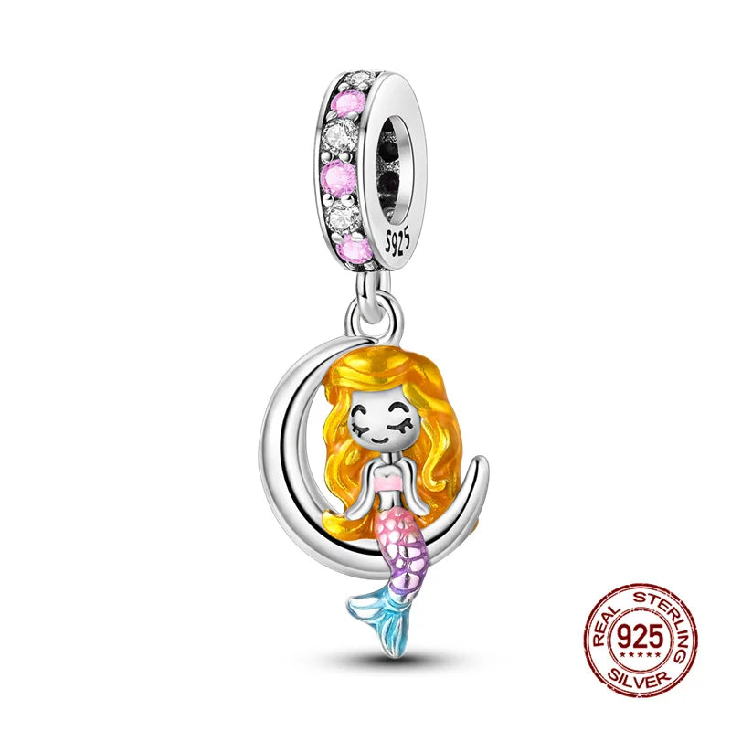 Sterling Silver Character Pendant Charm Bead - Bracelet Necklace Accessory