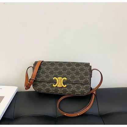 2025 Women’s Soft Leather Small Square Bag — Fashion Underarm/Crossbody, Portable for Daily/Outings