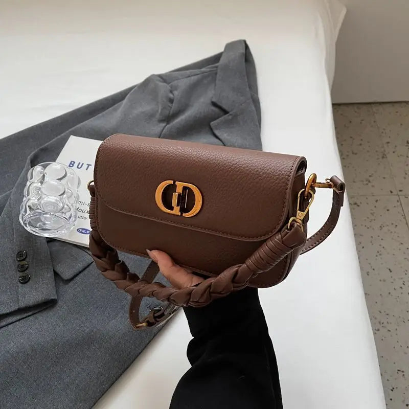 Retro Woven Square Shoulder Bag - Autumn/Winter Crossbody Handbag