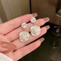 Niche Light Luxury Flower Earrings High End Temperament Women Fashion Jewelry Daily Party Wear
