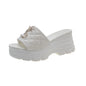 Women's Platform Designer Sandals - Fashion Letter Detail Summer Slides