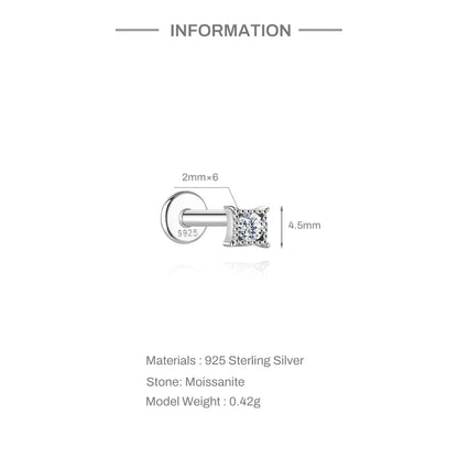 Moissanite Stud Earrings - 925 Sterling Silver, 0.03-1.2ct, D Color, GDTC Certified