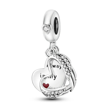 925 Sterling Silver Tree of Life, Peach Heart & Sweet Love Charm Bead | Fits Bracelets & Necklaces