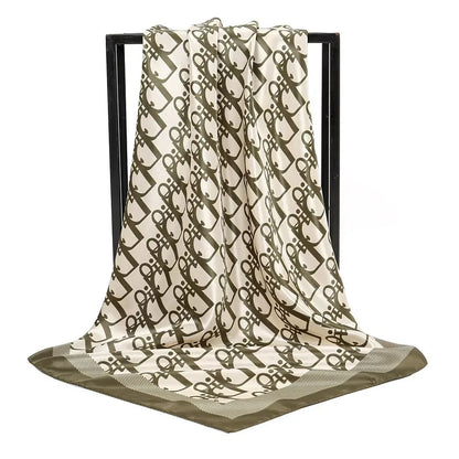 1 Pcs 90cm Ladies' Silk Scarf Vintage Fashionable Versatile Printed Silk Spring Hair Band Hijab Sunsceen Neckerchief Shawl Wraps