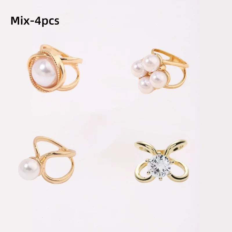 Luxury Silk Scarf Buckle Multifunctional Square Scarf Buckle Brooch Ring Matched Fashionable High-End Silk Accessory For Ladies