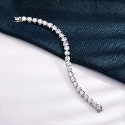 Moissanite Tennis Bracelet - 925 Sterling Silver & 18K White Gold, 3mm to 6.5mm, GRA Certified