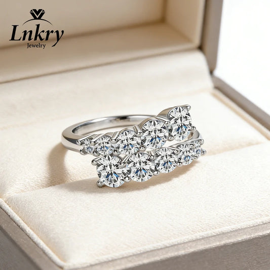 Moissanite Adjustable Ring - 14K Gold Filled, D Color, Certified, One Size Fits All