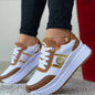 Women's Color Block Vulcanized Sneakers - Lightweight Lace-Up Casual Shoes