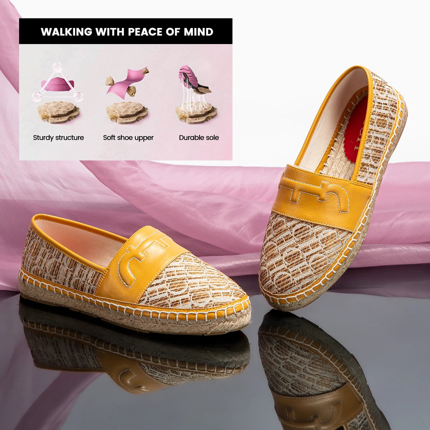 Women's Classic Fisherman Flats - Letter Print Retro Loafers