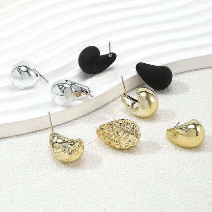4Pair/Set Vintage Glossy Thick Acrylic Water Drop Stud Earring Fashion Creative Tear Drop Earrings Women's Elegant Party Jewelry