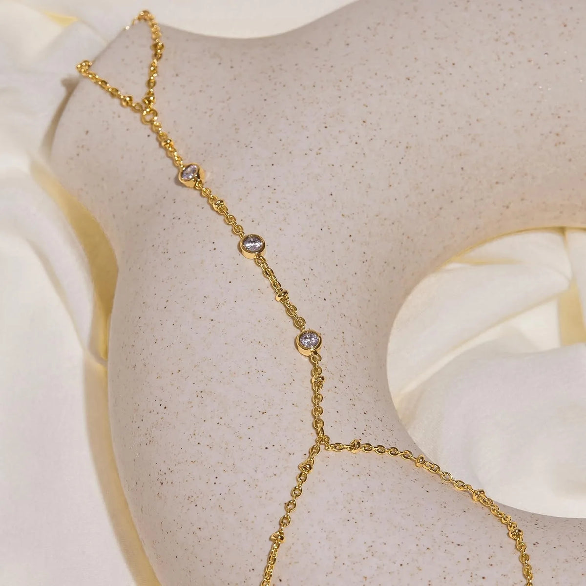 Gold & Silver Hand Chain Bracelet for Women — Charm Link Bracelet Gift