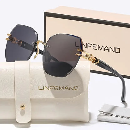 Women's Frameless Fashion Sunglasses - UV400 Geometric Party Style