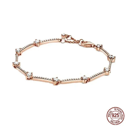 Brand new 925 sterling silver zirconia exquisite tennis star bracelet for women DIY original charm beads exquisite jewelry