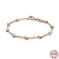 Brand new 925 sterling silver zirconia exquisite tennis star bracelet for women DIY original charm beads exquisite jewelry