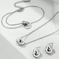 Fashion Roman Digital Double Ring Pendant Necklace Bracelet Earrings Set - Korean Style Jewelry for Women