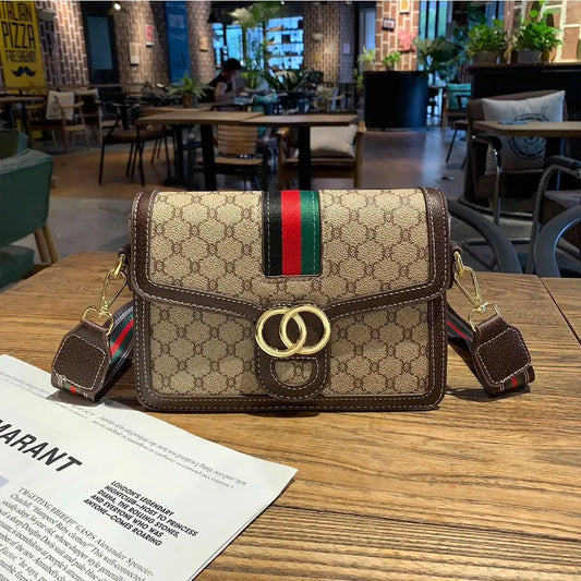 Designer-Style Vintage Small Square Bag - Classic Crossbody Shoulder Handbag