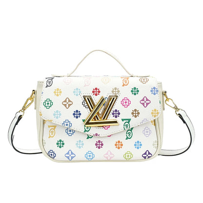 Trendy Patterned Leather Shoulder Bag - Vintage Style Small Square Crossbody