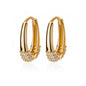 Shiny Zircon Circle Square Hoop Earrings for Women Gold Color Stainless Steel Earrings Luxury Christmas Jewelry Wedding aretes