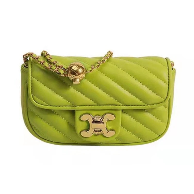 2024 New Classic Trend Fashion Bag For Women's One Shoulder Messenger Bags Versatile Small Square Bag Solid Chain PU Leather Sac