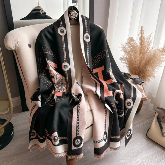 Luxury Winter Cashmere Scarf - 2024 Warm Pashmina Blanket Poncho Shawl