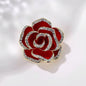 Boutique Black Camellia Brooch Girls Fashion Luxury Rhinestone Clothing Black Rose Corsage Women Zircon Lapel Pin Badge Jewelry