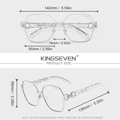 KINGSEVEN Luxury Polarized Sunglasses — Butterfly Frame UV400 Anti-Reflective | Women