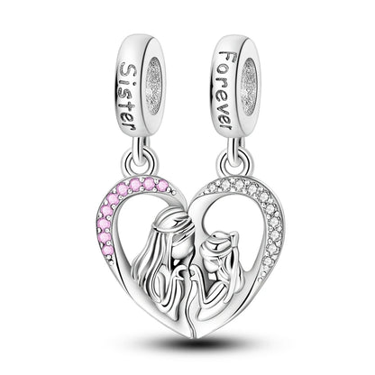 925 Sterling Silver Tree of Life, Peach Heart & Sweet Love Charm Bead | Fits Bracelets & Necklaces