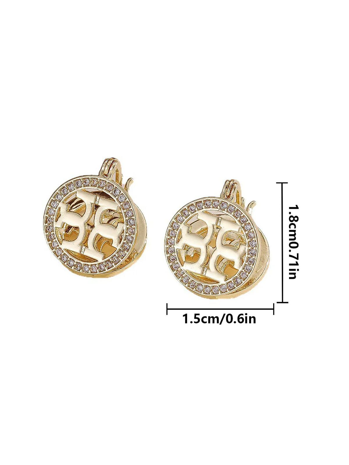 Rhinestone Earrings for Women Gold Silver Round Hollow Geometric Dangle Earrings Wedding Party Daily Wear Fashion Jewelry Gift