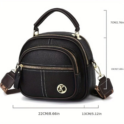 Luxury Structured Shoulder Bag - Versatile PU Leather Handbag for Shopping & Everyday