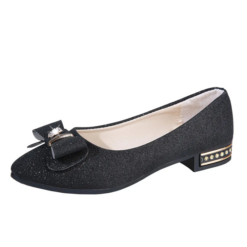 Women's Bow Flat Loafers - Soft Casual Slip-On Shoes
