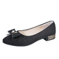 Women's Bow Flat Loafers - Soft Casual Slip-On Shoes