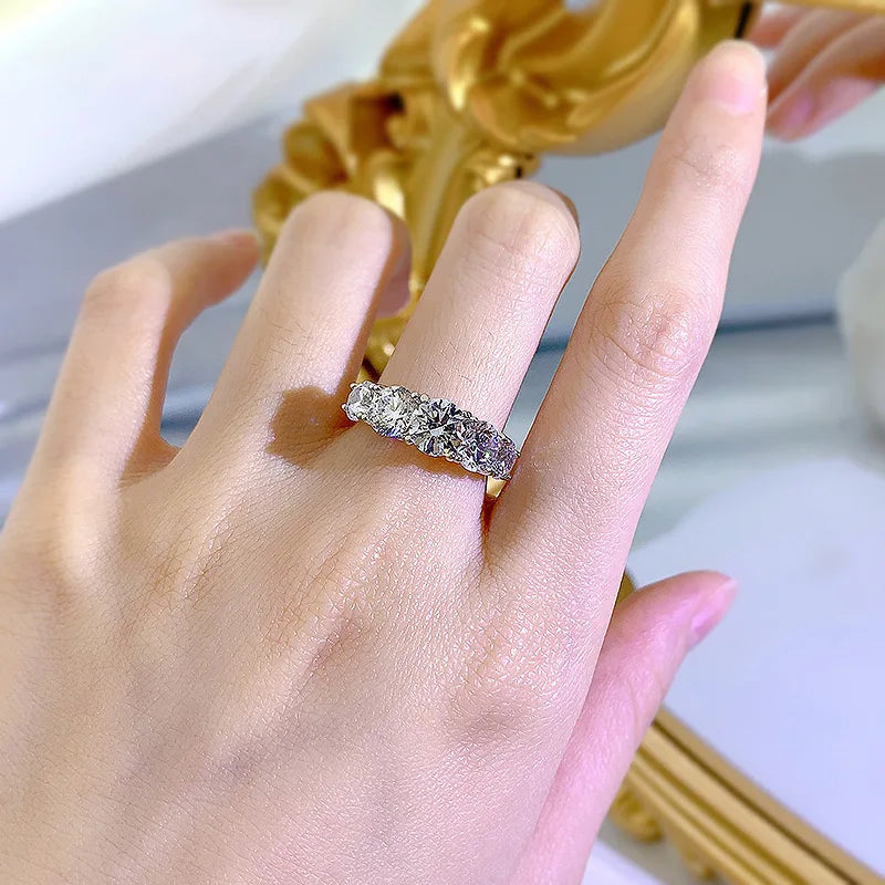 925 Sterling Silver 3.6 Carat Zirconia Diamond Ring | Luxury Wedding Band for Women