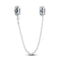 925 Sterling Silver Heart, Infinity & Triple Jewel Safety Chain Charm | Fits Pandora & Most Bracelets