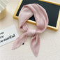 New Floral Print Pleated Silk Scarf Square Neck Scarves Crinkle Hair Bands Scarf Bandana Satin Hijab Head Wraps Neckerchief