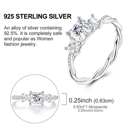 Moissanite Engagement Ring - 925 Sterling Silver, 0.8ct & 1ct, GDTC Certified