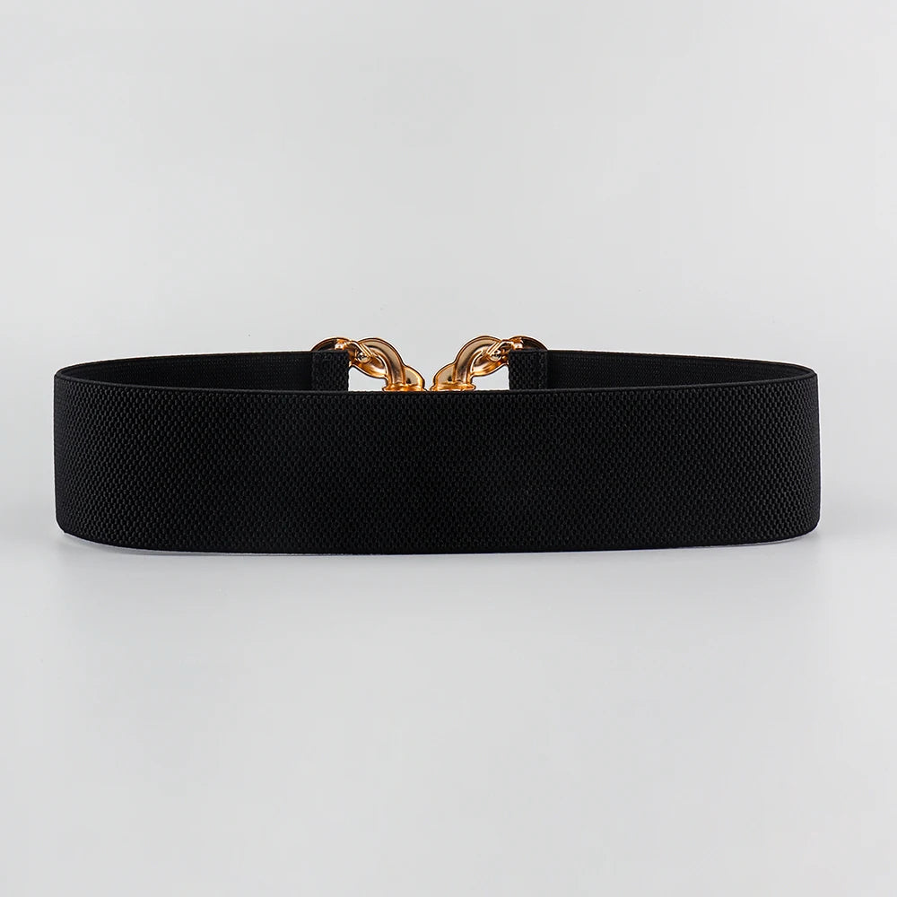 Waist Belt Women's Belt Corset Wide Elastic Dress Belt Luxury Designer Brand Stretch Elastic Wide Corset Metal Buckle Waistband