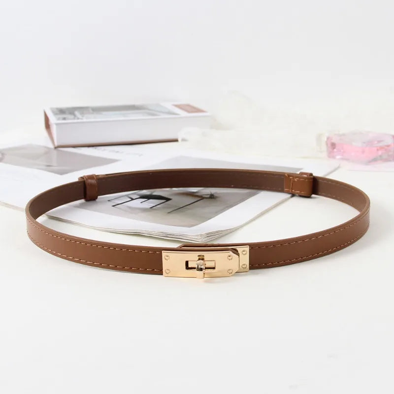 Women's Leather Belt - Suit Jacket & Dress Buckle Strap