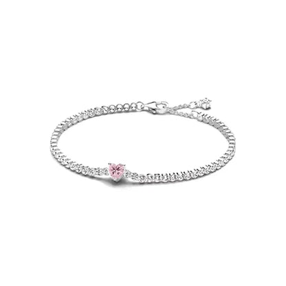 Brand new 925 sterling silver zirconia exquisite tennis star bracelet for women DIY original charm beads exquisite jewelry
