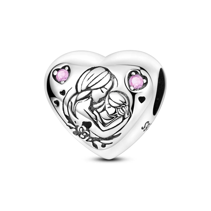 925 Sterling Silver Tree of Life, Peach Heart & Sweet Love Charm Bead | Fits Bracelets & Necklaces