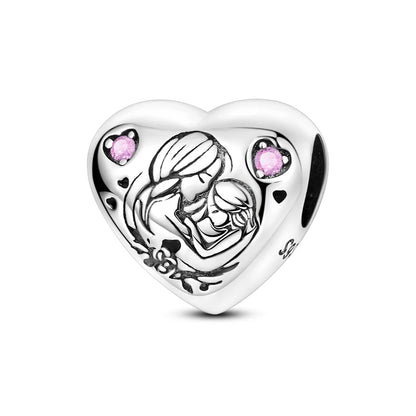 925 Sterling Silver Tree of Life, Peach Heart & Sweet Love Charm Bead | Fits Bracelets & Necklaces