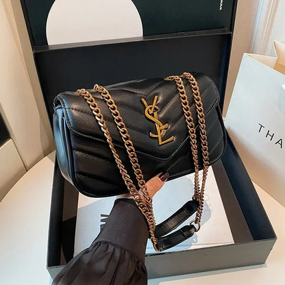 Luxury Genuine Leather Handbag - Elegant Designer Crossbody Shoulder Tote
