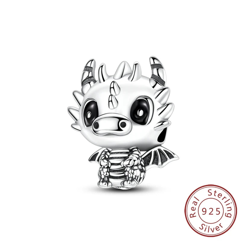 925 Sterling Silver Bear, Kart & Family Tree Charm Bead | Fits Pandora Bracelets & Pendants for Women